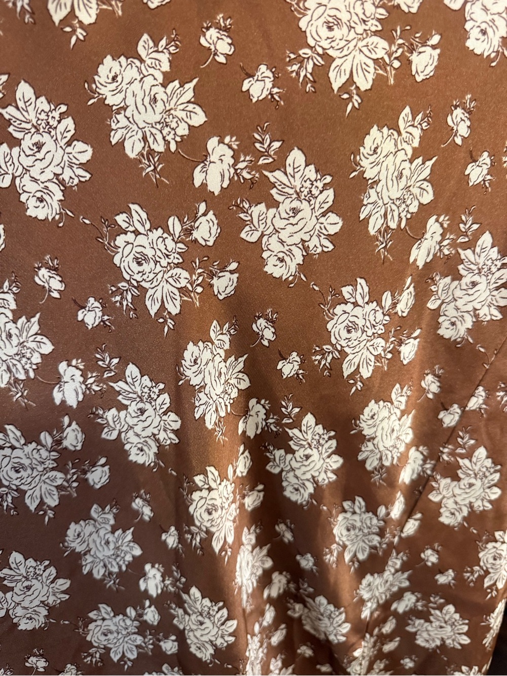 Altar'd State Brown Floral Slip Skirt with Cream Print - Picture 3 of 5